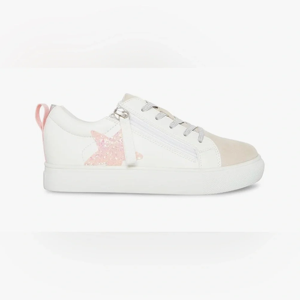 Steve Madden White and‎ Pink Kids Sneakers